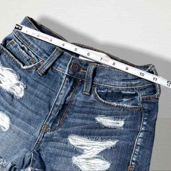 🟢5/$25 MUDD Distressed Denim Jeans Shorts High Rise Shortie FlexStretch Sz 1 - Picture 5 of 16